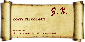 Zorn Nikolett névjegykártya