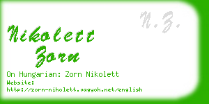 nikolett zorn business card